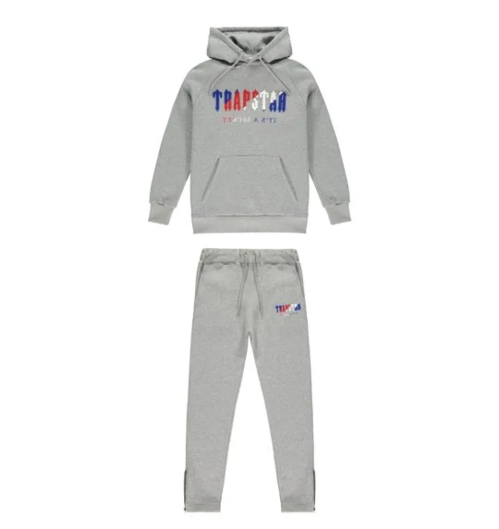 Trapstar Chenille Decoded Hooded Tracksuit - Grey Revolution